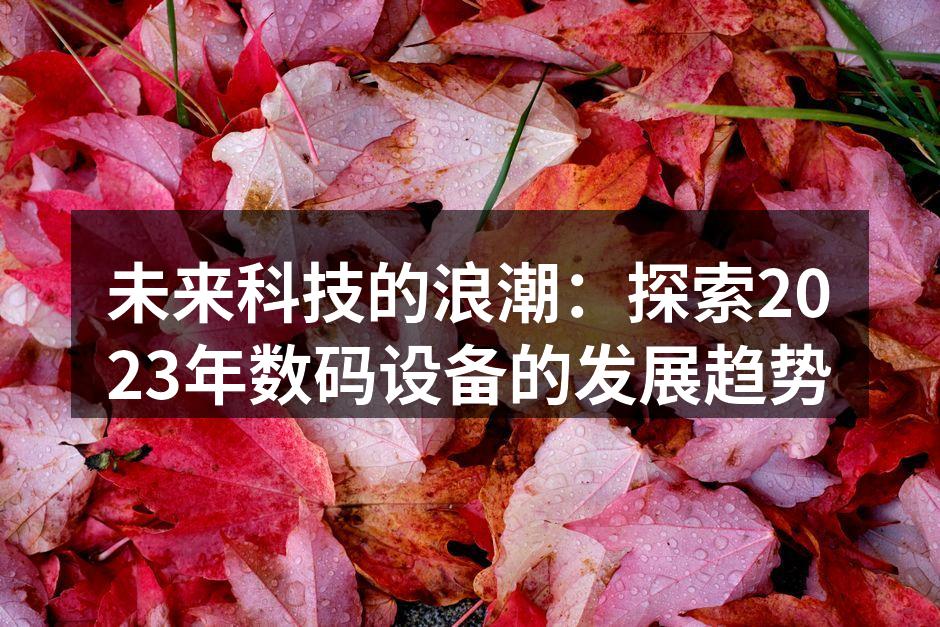 未来科技的浪潮：探索2023年数码设备的发展趋势